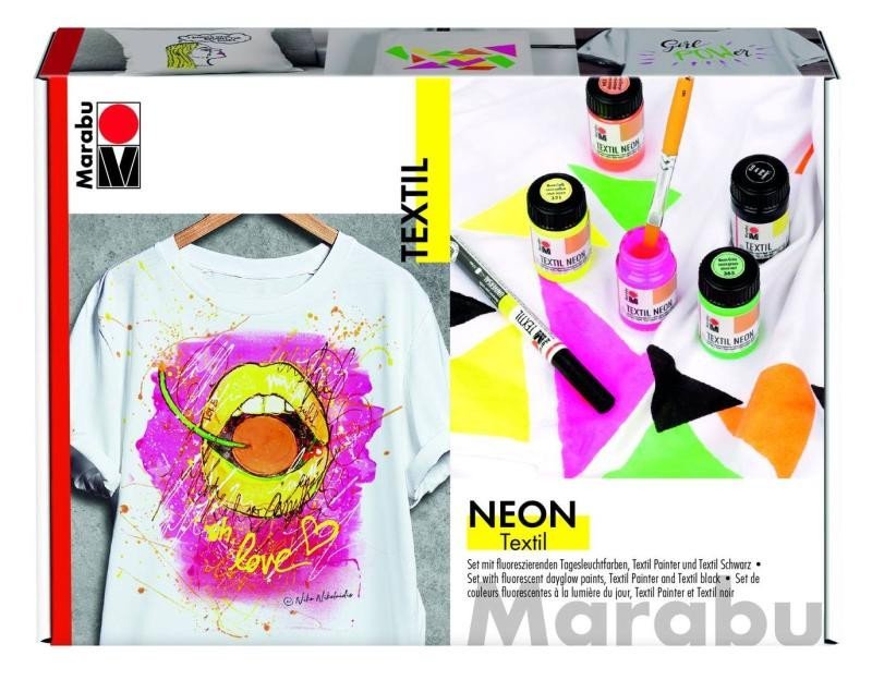 Marabu barva na textil neonová sada 4x15ml