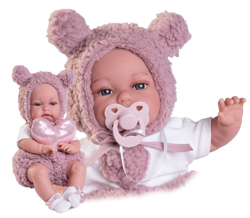 Levně Antonio Juan 70361 TONETA - realistická panenka miminko se speciální pohybovou funkcí a měkkým látkovým tělem - 34 cm