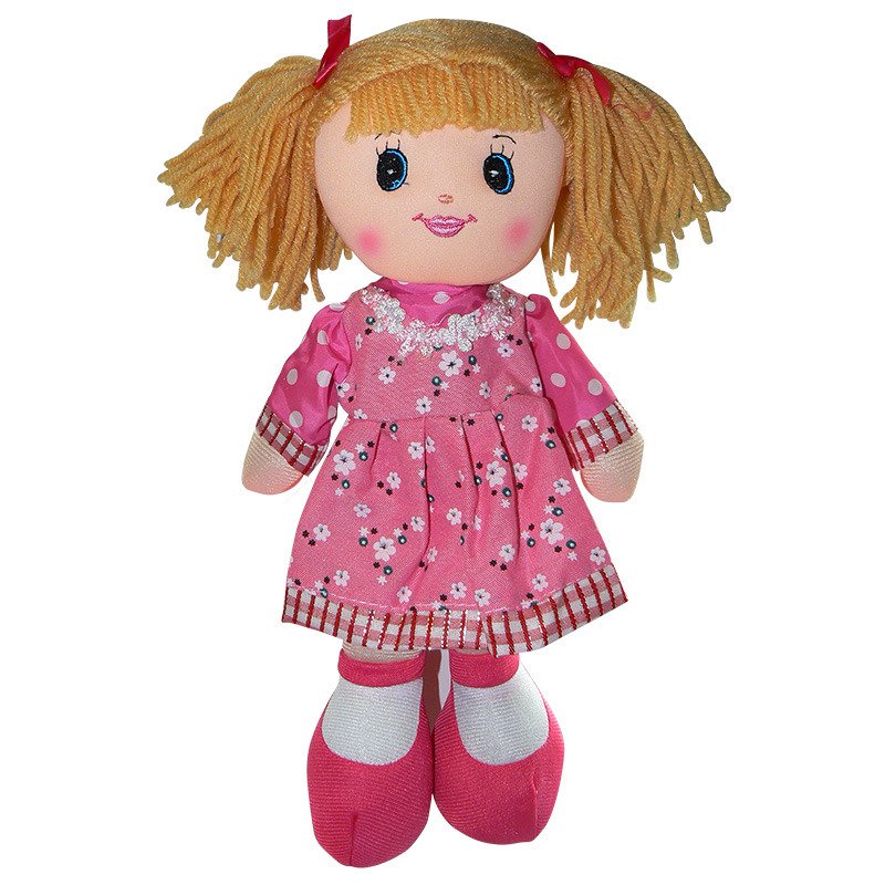 Panenka hadrová 30 cm - růžové šaty - Sparkys