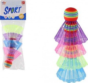 Levně Míčky/Košíčky na badminton barevné 4ks plast v sáčku 10,5x27x5cm