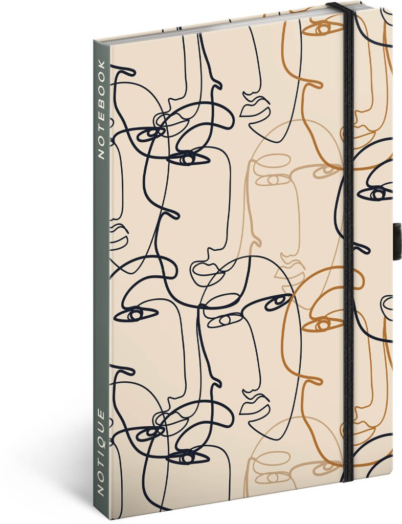 Levně Notes Tvář, linkovaný, 13 × 21 cm