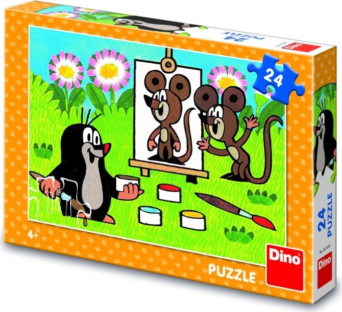 Puzzle Krtek malířem 24 dílků - Dino