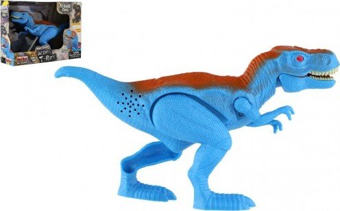 Levně Dinosaurus T-Rex plast 18cm na baterie se zvukem se světlem v krabici 21x15x6,5cm
