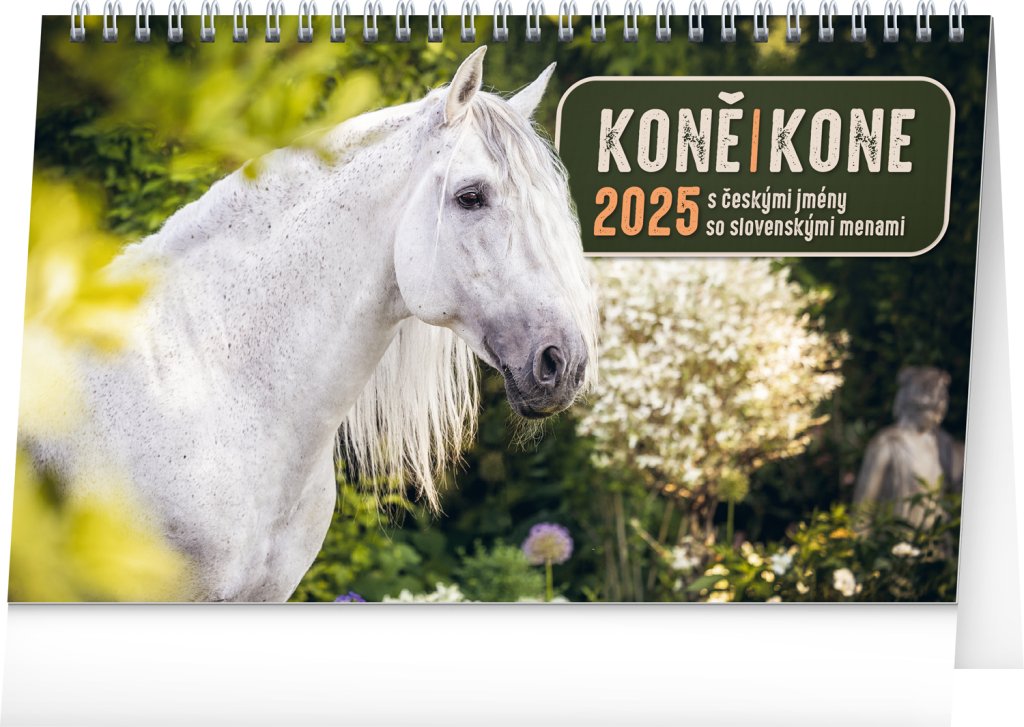 NOTIQUE Stolní kalendář Koně – Kone CZ/SK 2025, 23,1 x 14,5 cm