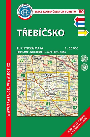 KČT 80 Třebíčsko 1:50 000/turistická mapa