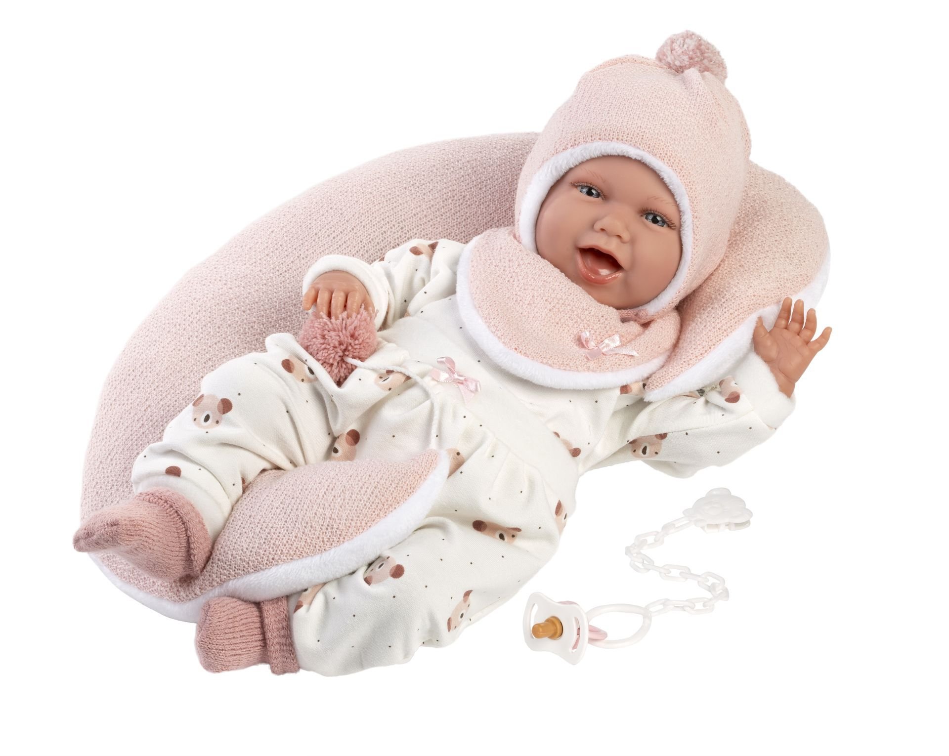 Levně Llorens 74104 NEW BORN - realistická panenka miminko se zvuky a měkkým látkovým tělem - 42 cm