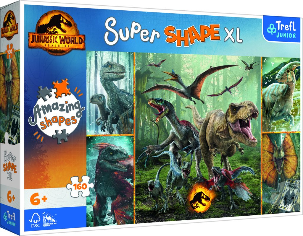 Trefl Puzzle Super Shape XL Jurský svět: Neobvyklí dinosauři 160 dílků - Trefl