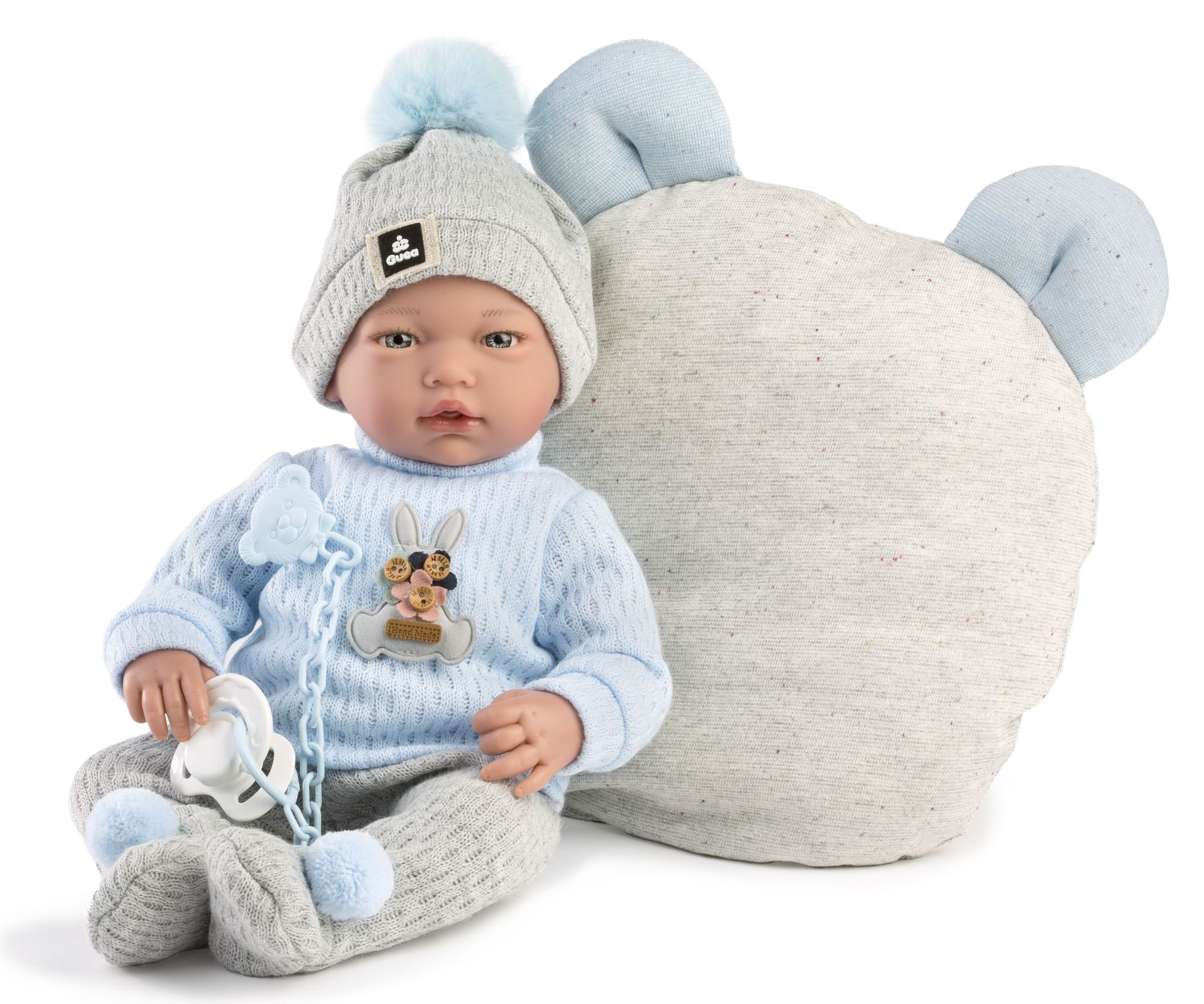 Levně Guca 958 MARCO - realistická panenka miminko se zvuky a měkkým látkovým tělem - 38 cm