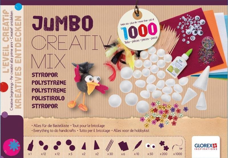 Levně Glorex Jumbo kreativní sada - polystyren 1000 ks