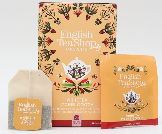 Levně English Tea Shop Čaj bílý Lychee a kakao, 20 sáčků