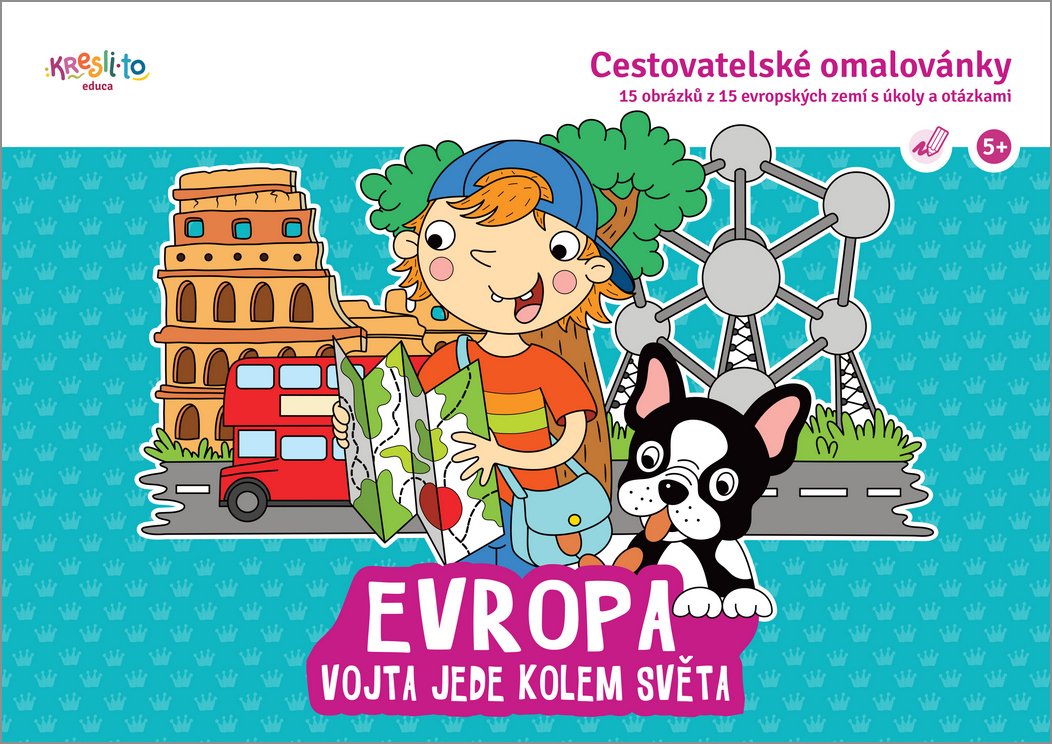 Levně Cestovatelské omalovánky / Vojta jede do světa Evropa - Tereza Kepáková (ilustrátorka)