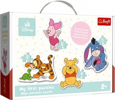 Baby puzzle Disney: Medvídek Pú 4v1 (2, 3, 4, 5 dílků)