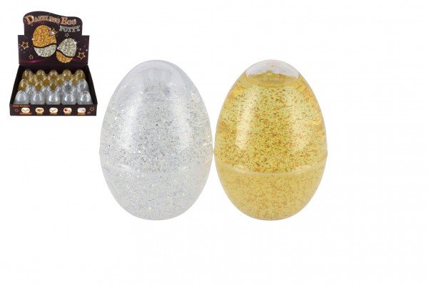 Levně Sliz - hmota vejce třpytivé glitter 7cm