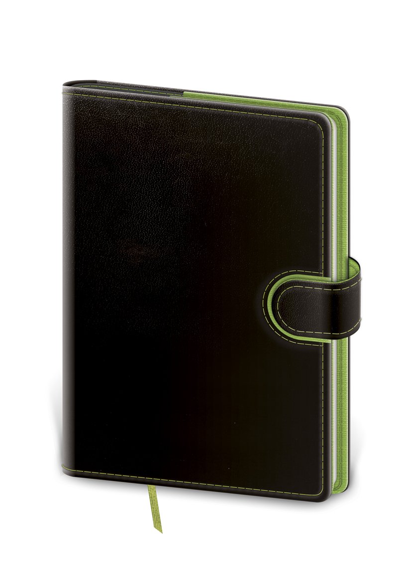 Levně Zápisník Flip B6 černo/zelená tečkovaný