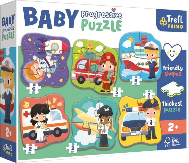 Trefl Puzzle Baby Povolání a vozidla 6v1 (2-6 dílků)