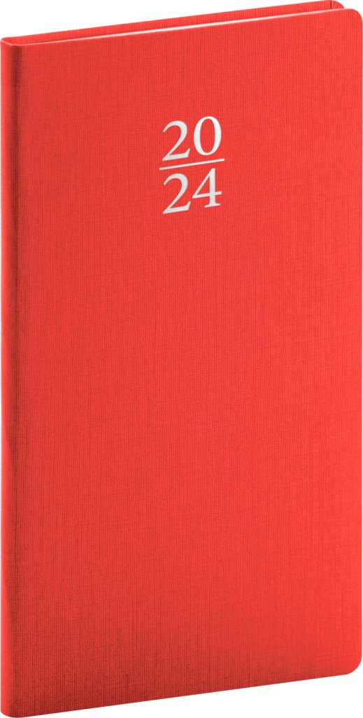 Levně Diář 2024: Capys - červený, kapesní, 9 × 15,5 cm