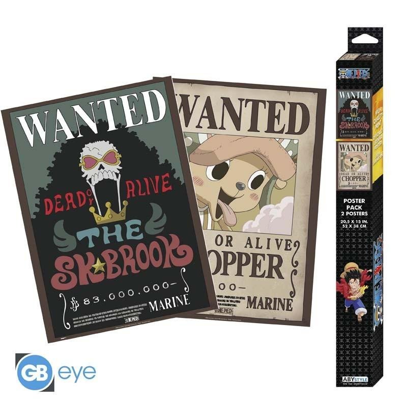 Levně One Piece Set plakátů - Wanted Chopper &amp; Brook 2 ks