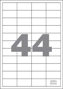 Levně Spoko samolepicí etikety, 48,5 x 25,4 mm, papír/A4, bílé