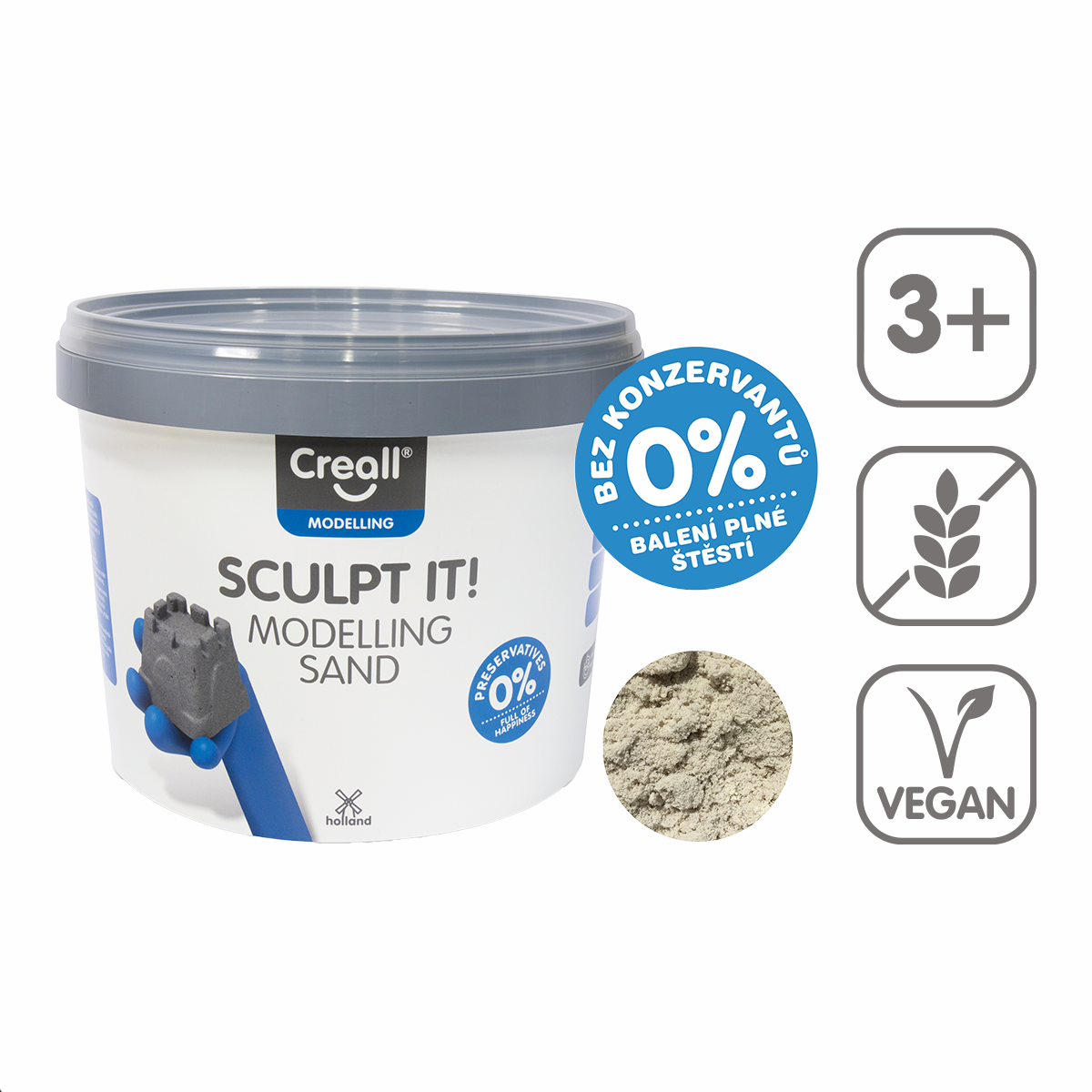 Levně Creall modelovací písek Sculpt it!, 3500 g, přírodní