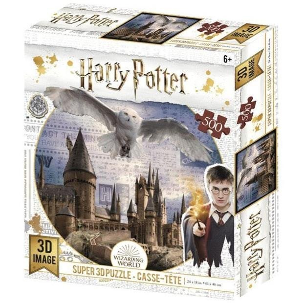 Puzzle 3D Harry Potter - Bradavice a Hedvika / 500 dílků
