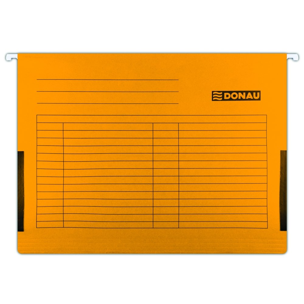 Levně DONAU závěsné desky s bočnicemi, A4, karton, oranžové - 25ks