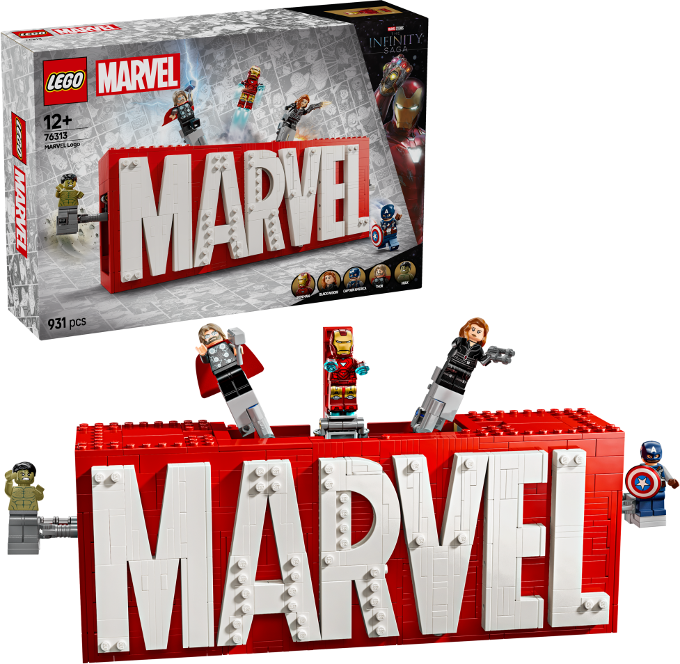 LEGO® Marvel 76313 Logo MARVEL a minifigurky - LEGO® Marvel Super Heroes