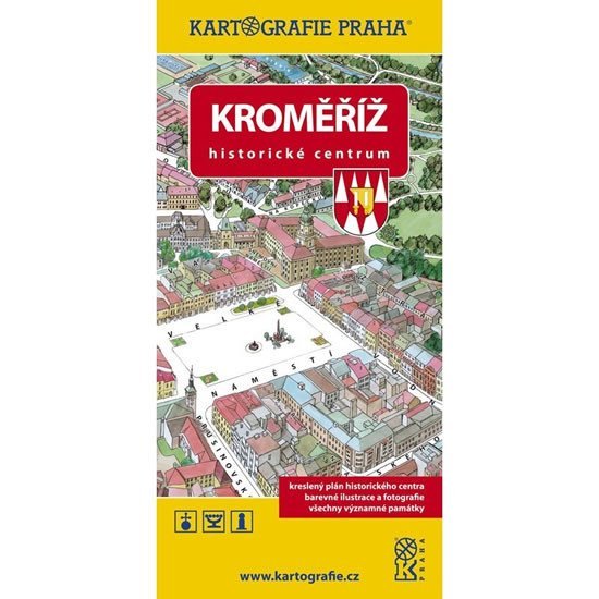 Levně Kroměříž - Historické centrum/Kreslený plán města