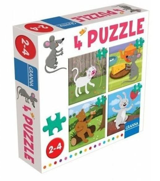 Levně 4 puzzle Myška