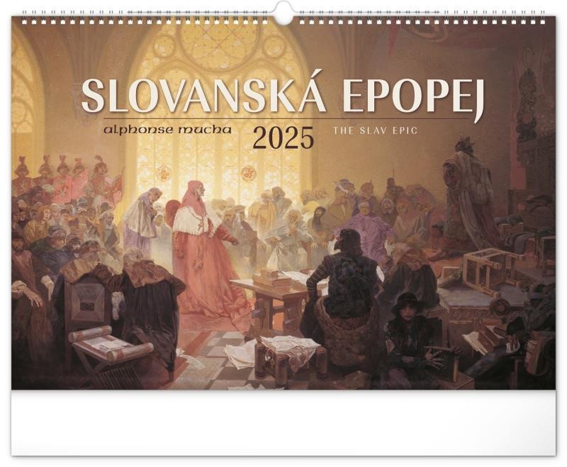 Levně Kalendář 2025 nástěnný: Slovanská epopej - Alfons Mucha, 48 × 33 cm