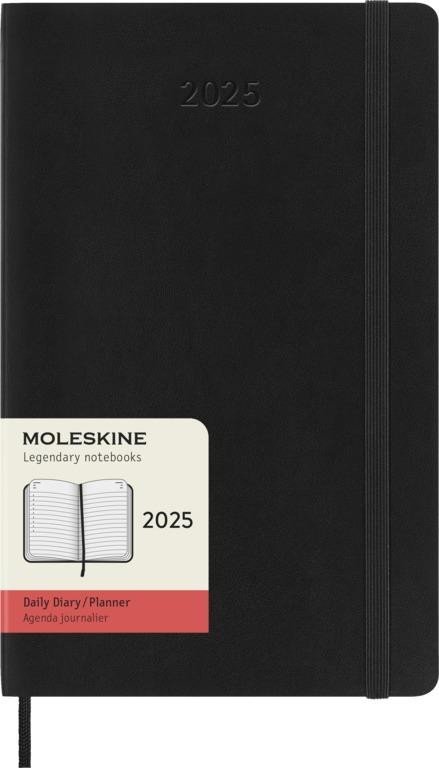 Levně Moleskine Diář 2025 černý L, denní, měkký