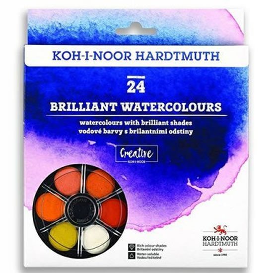 Levně Koh-i-noor vodové barvy/vodovky BRILLIANT kulaté 24 barev