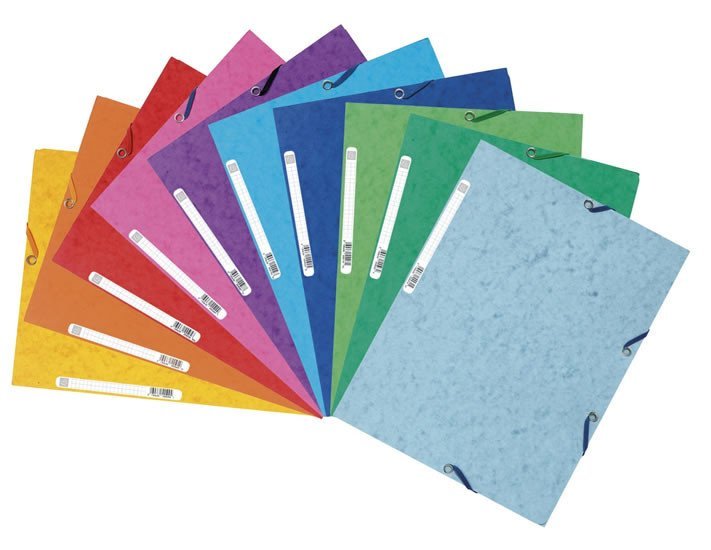 Levně Spisové desky s gumičkou A4 prešpán 400 g/m2 - mix barev