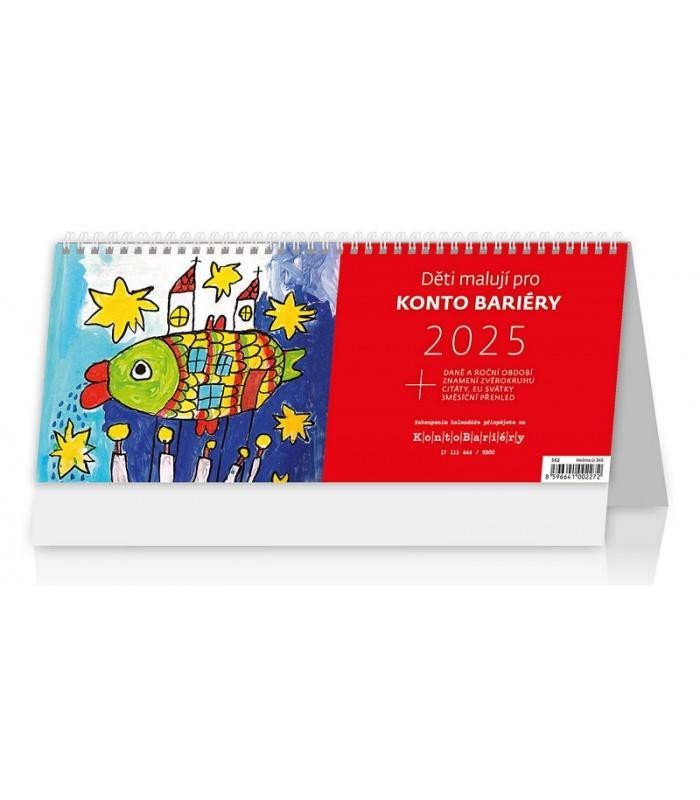 Levně Kalendář stolní 2025 - Děti malují pro Konto Bariéry