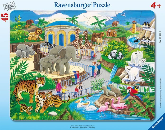 Levně Puzzle Návštěva ZOO 45 dílků