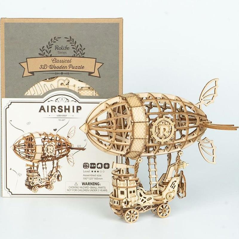 Levně Dřevěné 3D puzzle - Vzducholoď