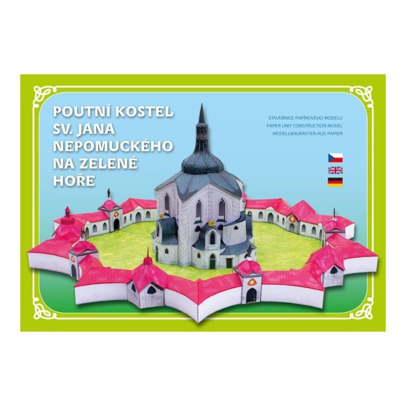 Levně Poutní Kostel sv. Jana Nepomuckého na Zelené hoře - Stavebnice papírového modelu, 2. vydání