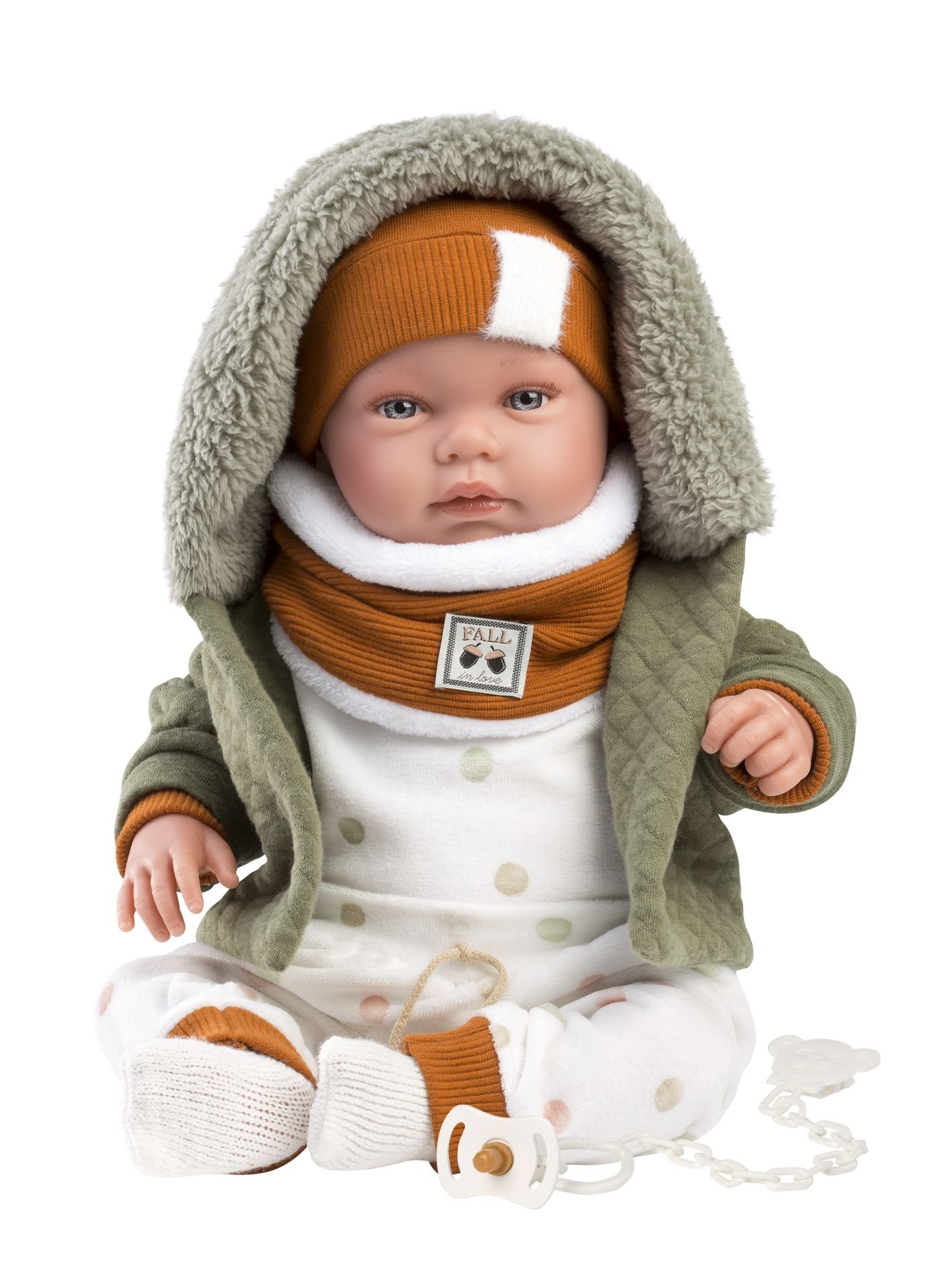 Levně Llorens 84465 NEW BORN - realistická panenka miminko se zvuky a měkkým látkovým tělem - 44 cm