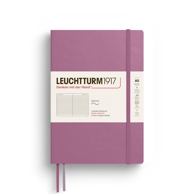 Levně Leuchtturm1917 Zápisník Dusty Rose Softcover A5 linkovaný