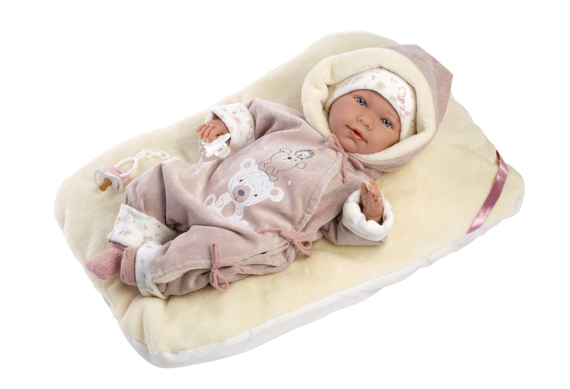 Levně Llorens 74106 NEW BORN - realistická panenka miminko se zvuky a měkkým látkovým tělem - 42 cm