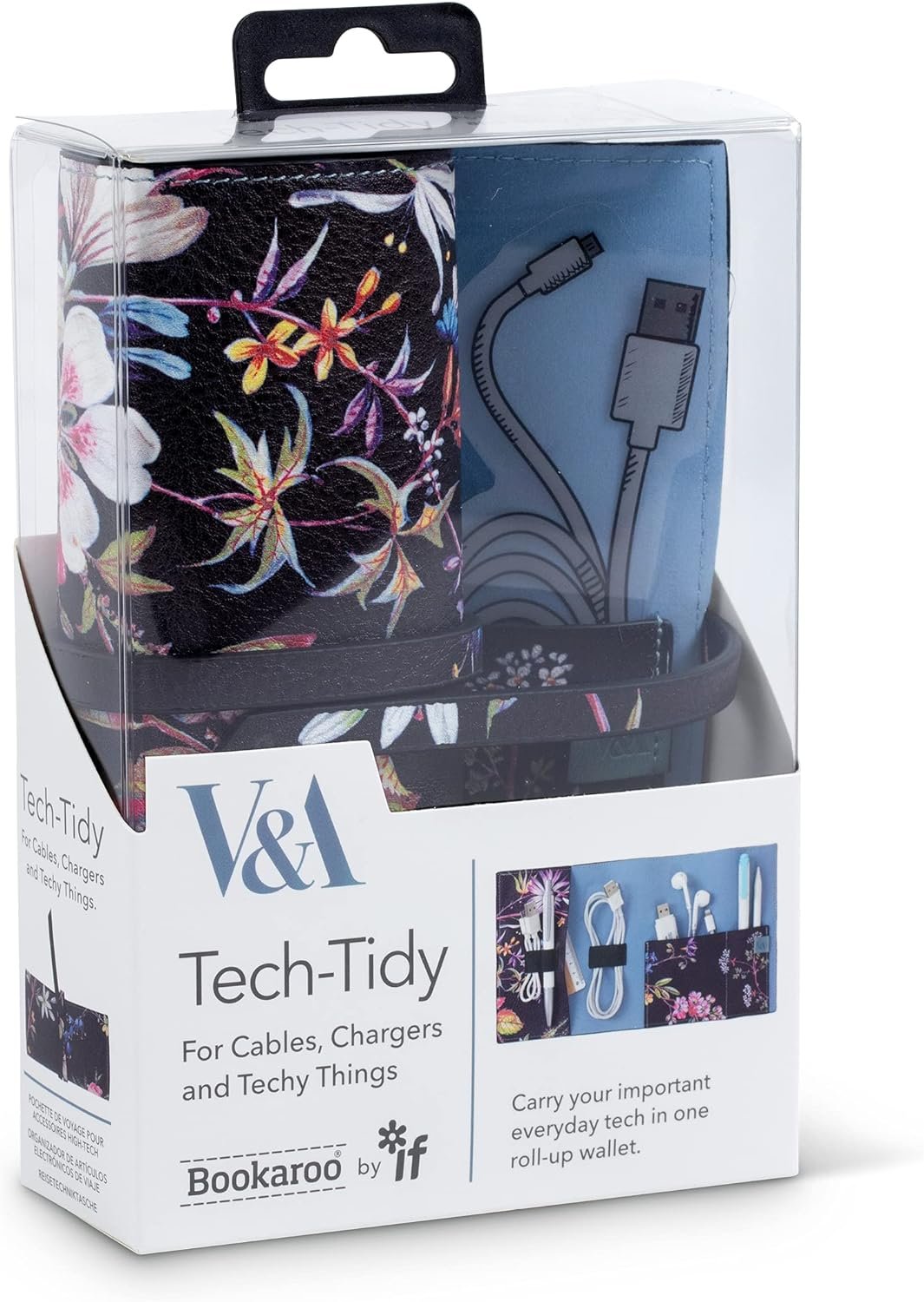 Levně V&amp;A Bookaroo Tech-Tidy - Kilburn Black Floral