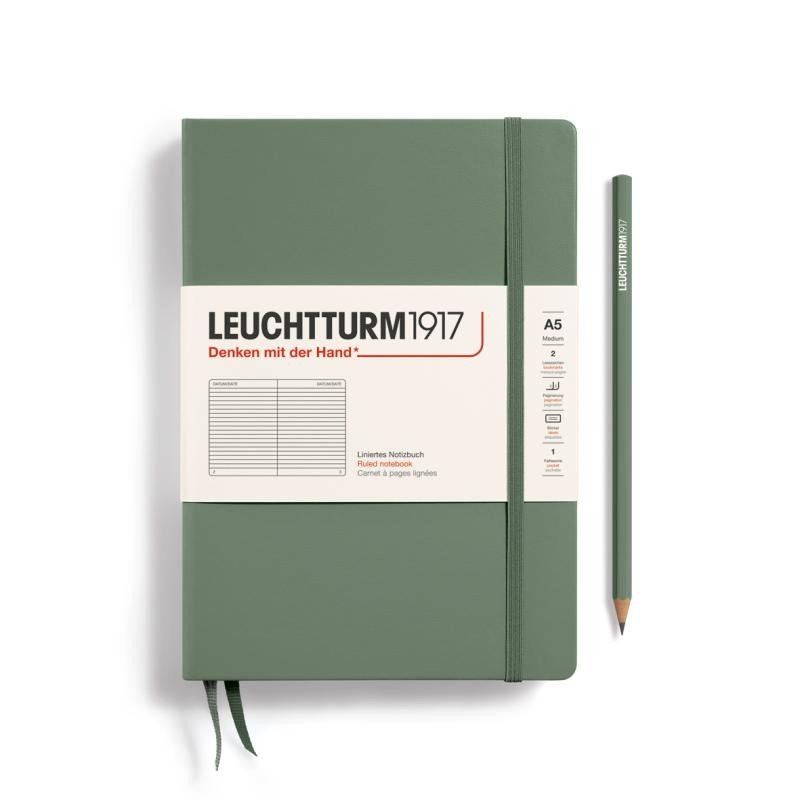 Levně Leuchtturm1917 Zápisník Olive Medium A5 linkovaný