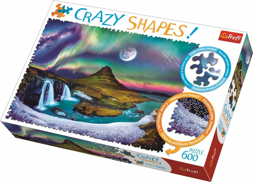 Trefl Puzzle Polární záře nad Islandem / 600 dílků Crazy Shapes - Supco