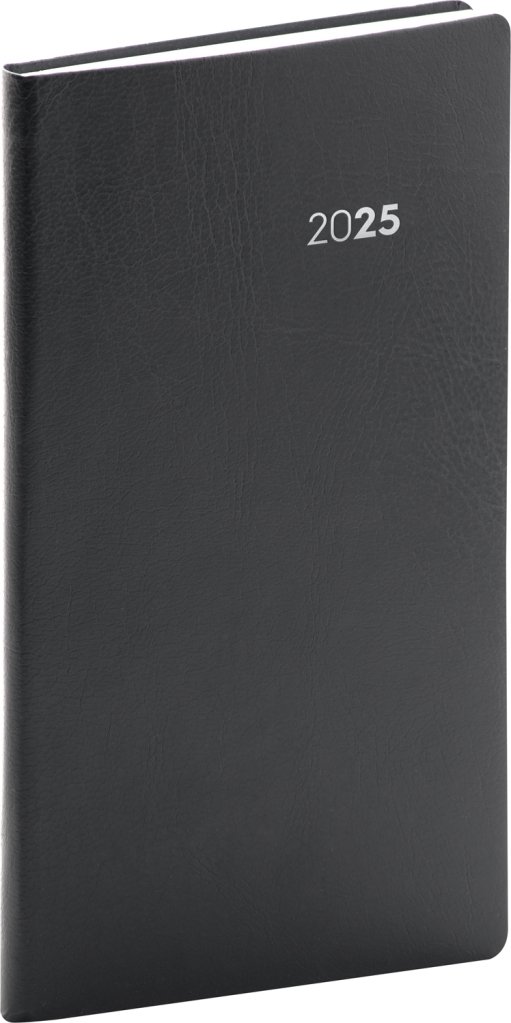 Levně Diář 2025: Balacron - černý, kapesní, 9 × 15,5 cm