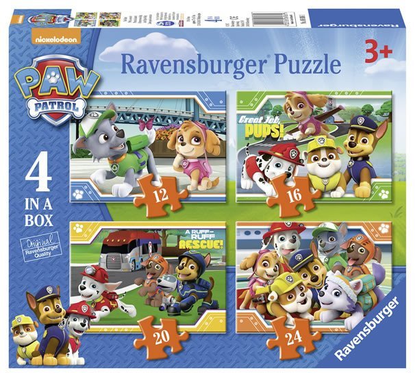 Levně Ravensburger Puzzle Tlapková Patrola 4v1 (12,16,20,24 dílků)