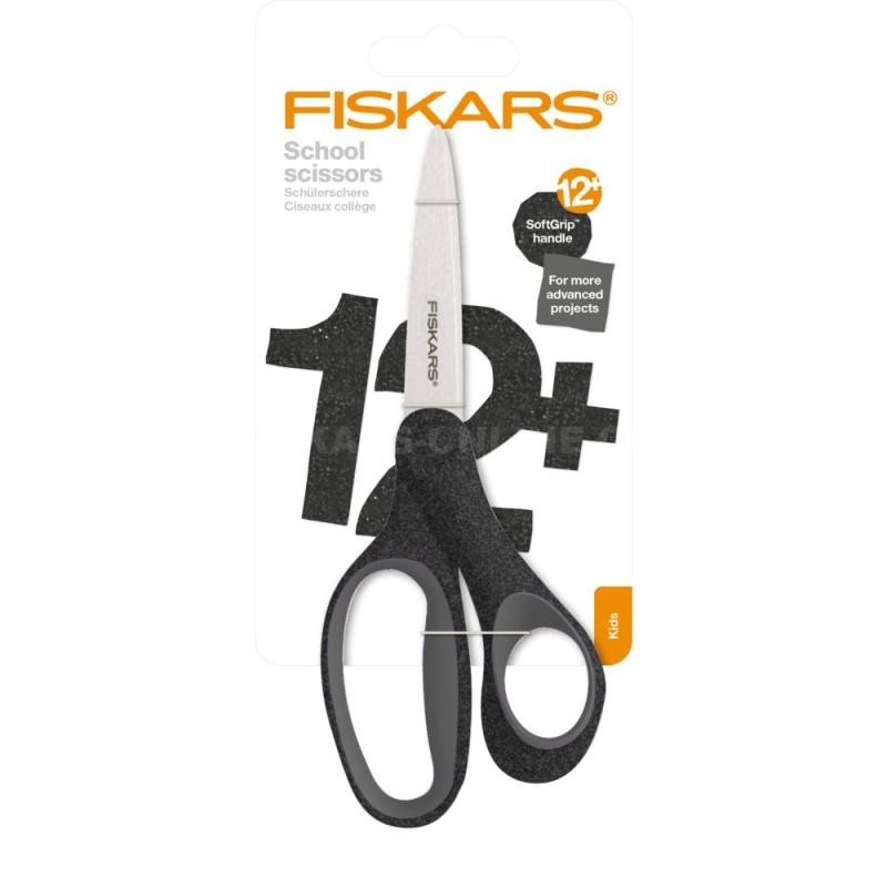 Levně Fiskars Školní nůžky 18 cm, třpytivě černá