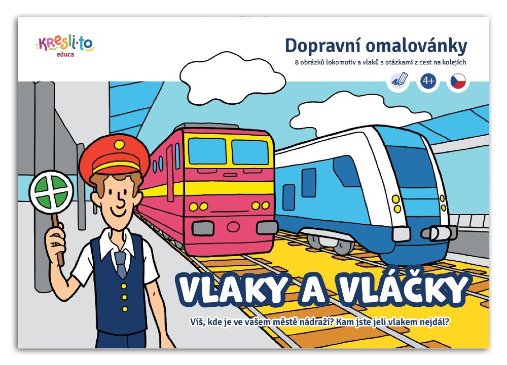 Vlaky a vláčky - Dopravní omalovánka A5 - Filip Škoda