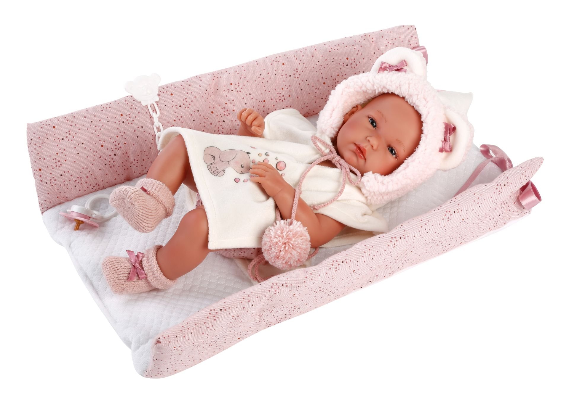Levně Llorens 63544 NEW BORN HOLČIČKA - realistická panenka miminko s celovinylovým tělem - 35 cm