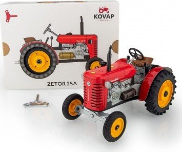 Levně Traktor Zetor 25A červený na klíček kov 15cm 1:25 v krabičce Kovap