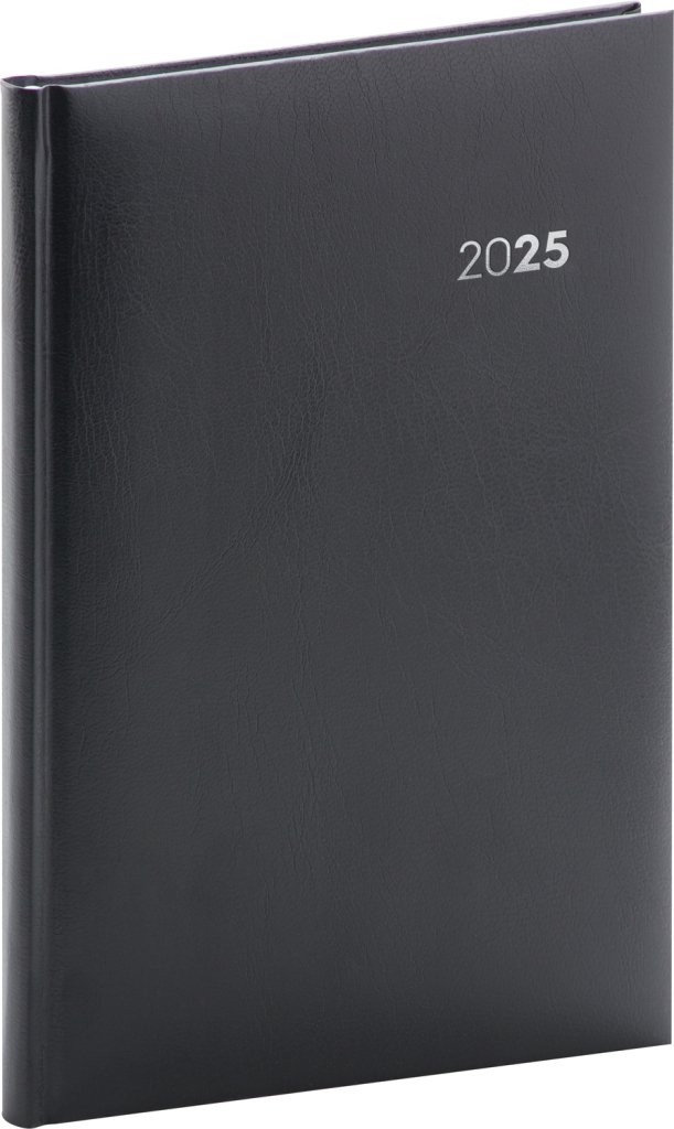 NOTIQUE Týdenní diář Balacron 2025, černý, 18 x 25 cm