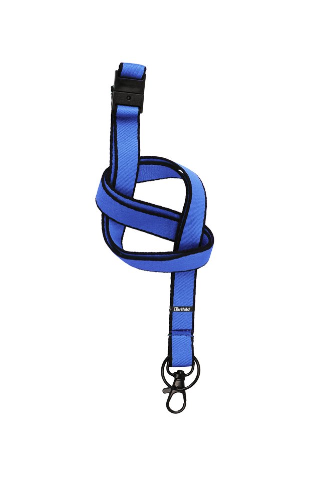 Levně djois páska barevná na jmenovku s bezpečnostní pojistkou, karabinka, kroužek na klíče, modrá, 10 ks